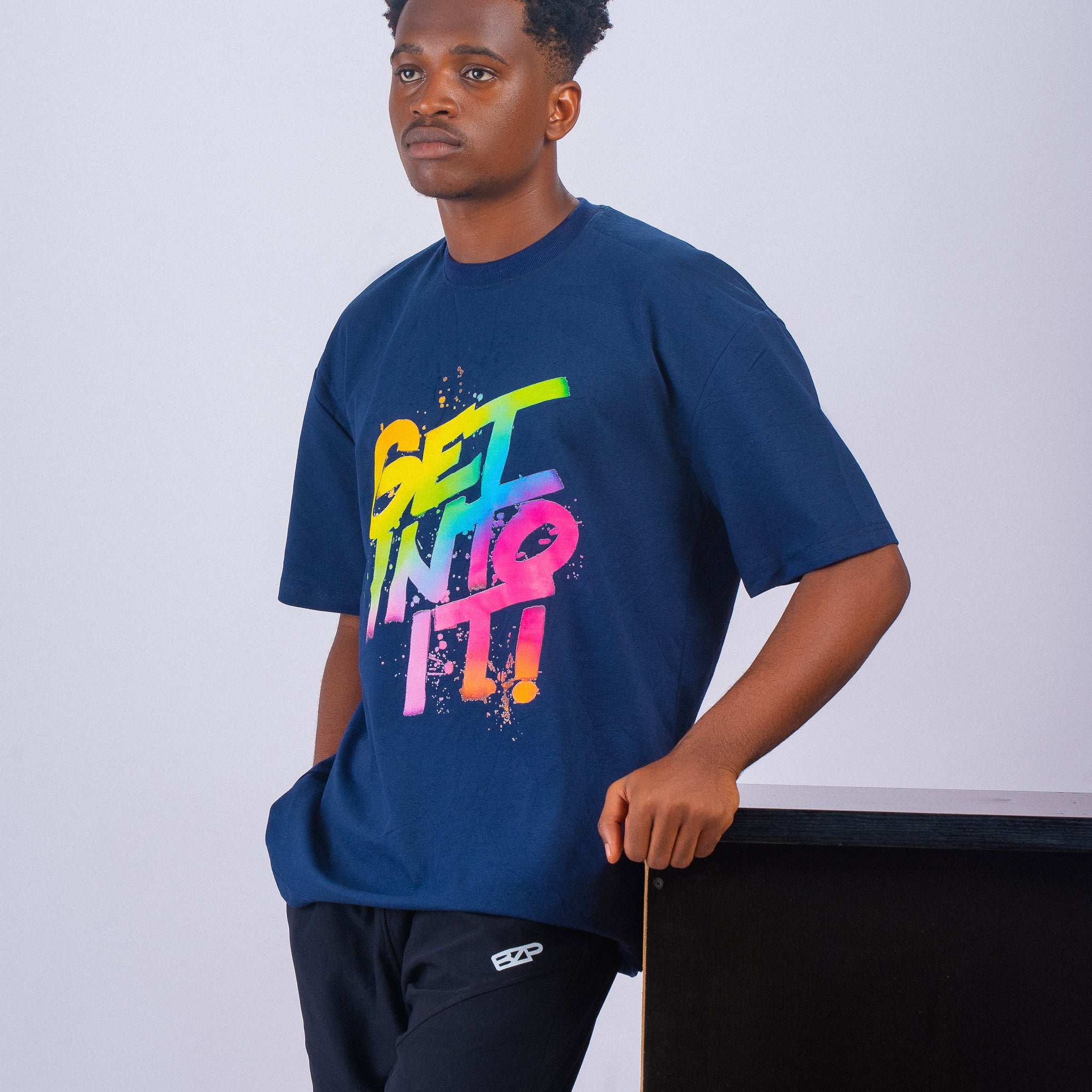 Get Into It Short Sleeve Tee - Navy Blue