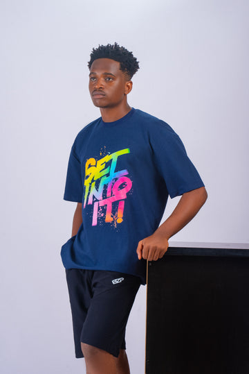 Get Into It Short Sleeve Tee - Navy Blue