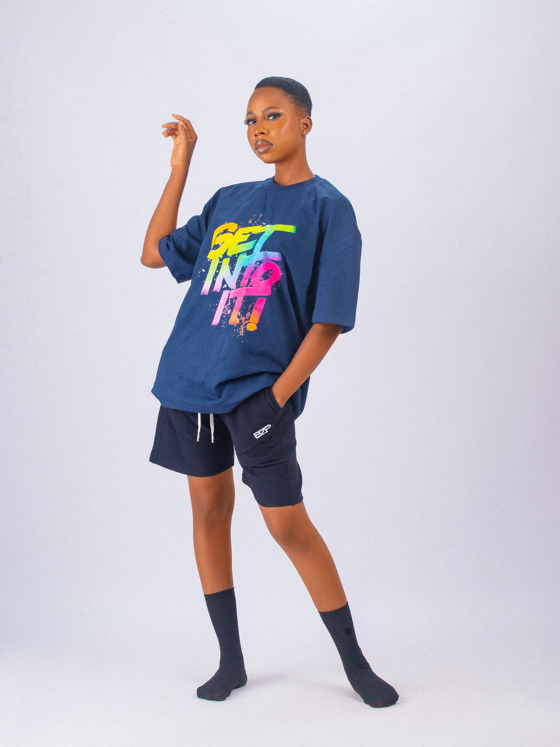 Get Into It Short Sleeve Tee - Navy Blue